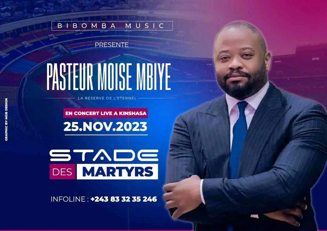 RDC-Gospel: Le pasteur Moïse Mbiye « n’a pas prévu un concert au stade des Martyrs » à Kinshasa, rapporte ses proches !