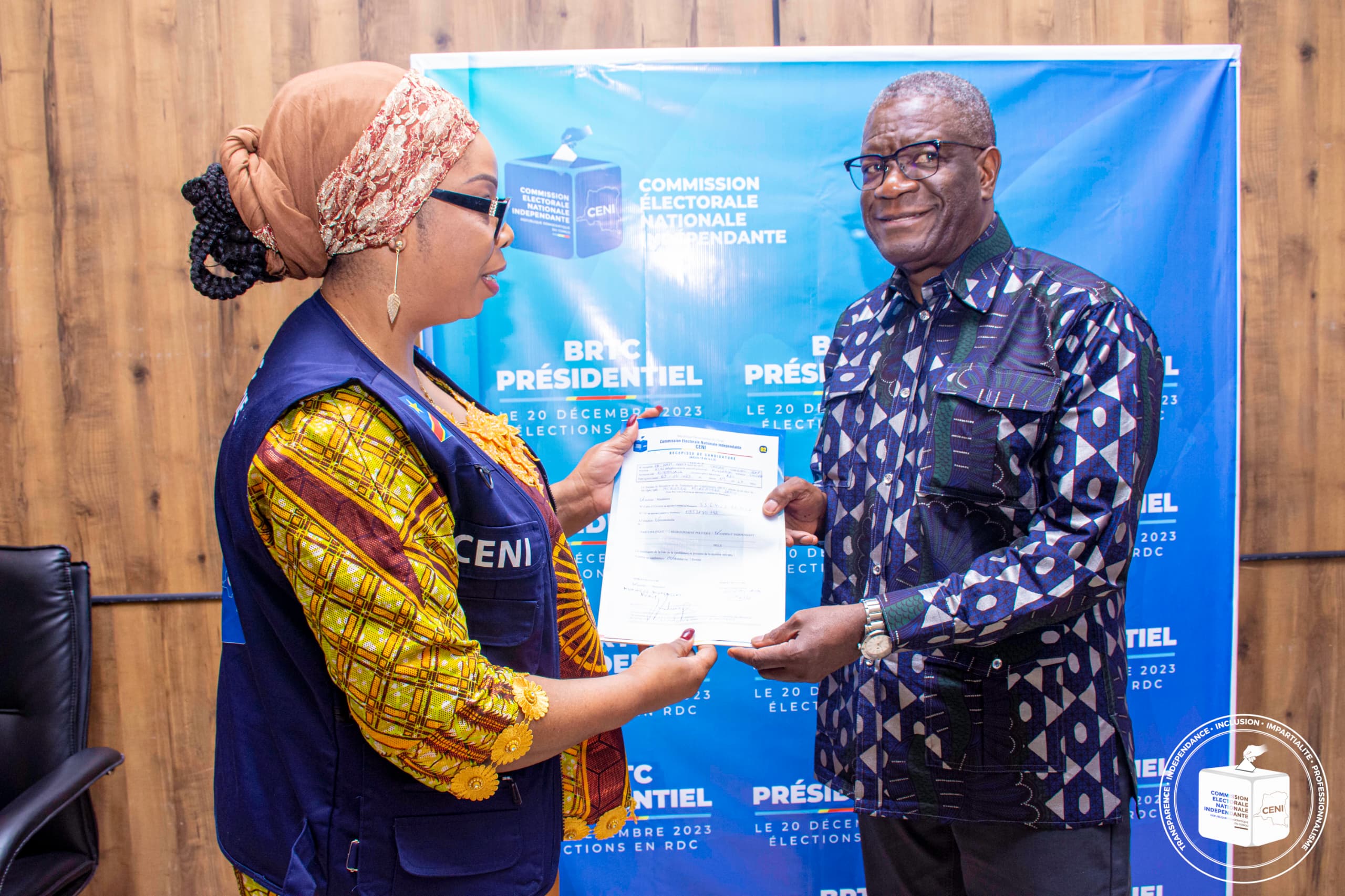 Présidentielle 2023: La candidature du Docteur Denis MUKWEGE réceptionnée à la CENI